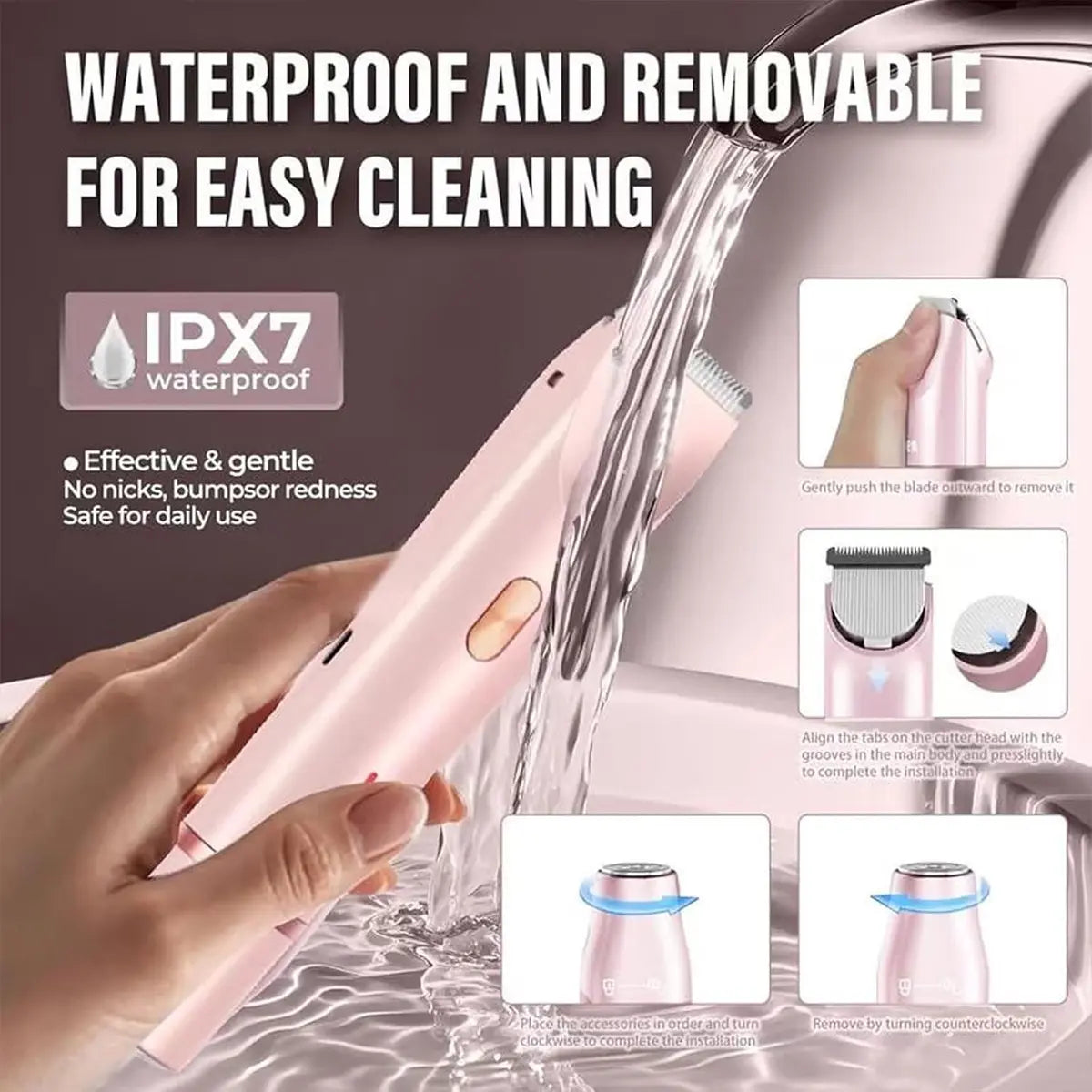 Revolutionary Electric Bikini Trimmer for Women - Rechargeable 2-in-1 Hair Shaver & Razor for Effortless Body and Facial Grooming, Perfect Valentine's Day Gift!