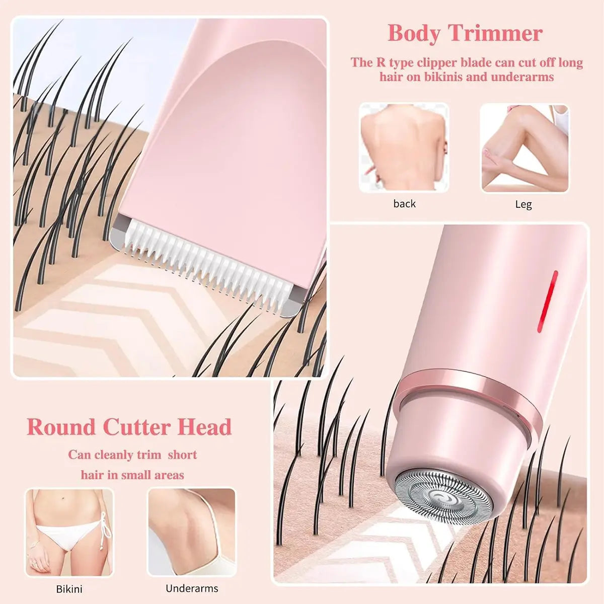 Revolutionary Electric Bikini Trimmer for Women - Rechargeable 2-in-1 Hair Shaver & Razor for Effortless Body and Facial Grooming, Perfect Valentine's Day Gift!